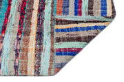 Girit Beige Striped Wool Handmade Area Rug 4'11" x 8'5"