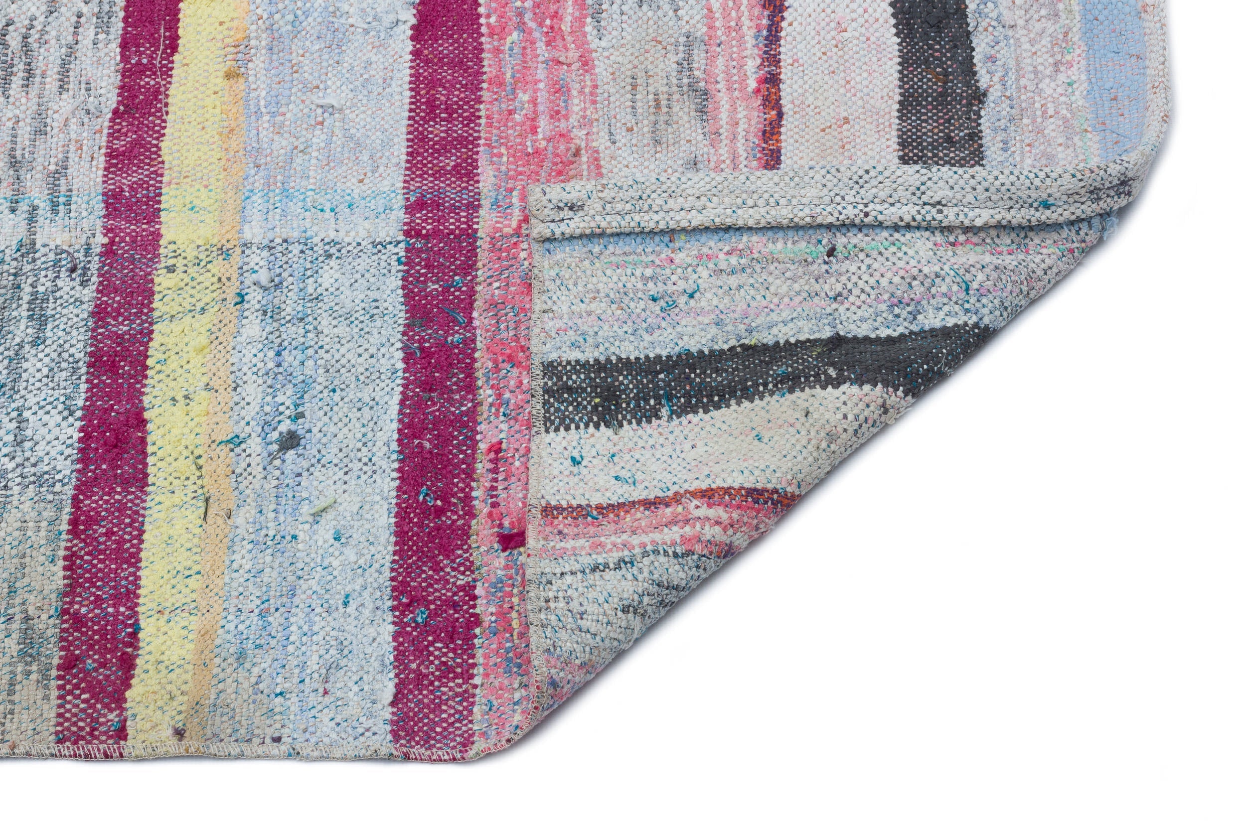 Girit Beige Striped Wool Handmade Area Rug 2'9" x 11'3"