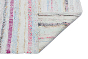 Girit Beige Striped Wool Handmade Area Rug 5'6" x 9'2"