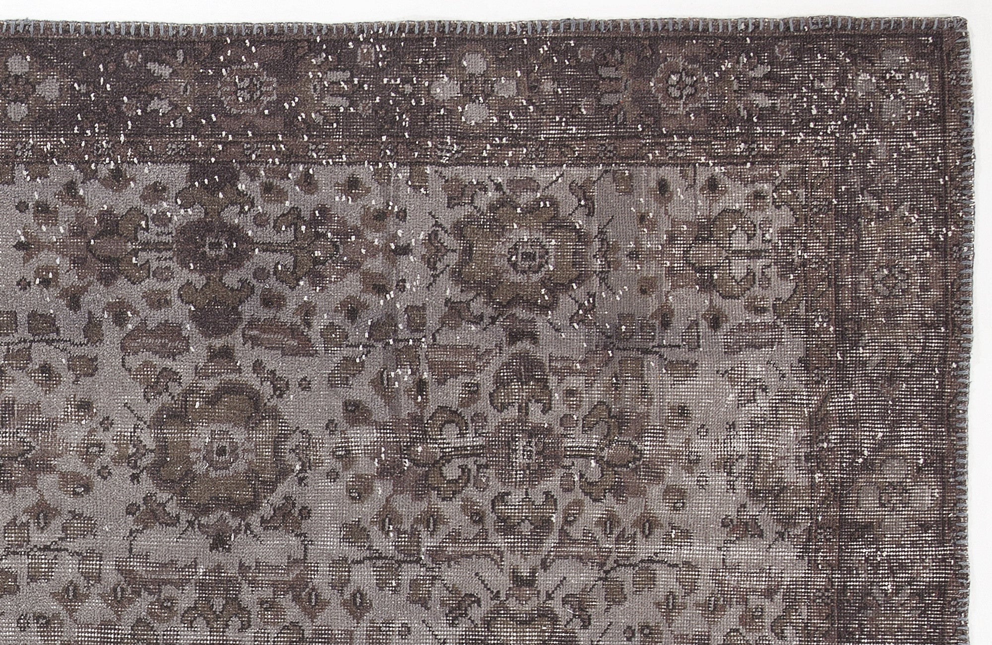 Atina Grey Vintage Wool Handmade Area Rug 5'6" x 9'10"