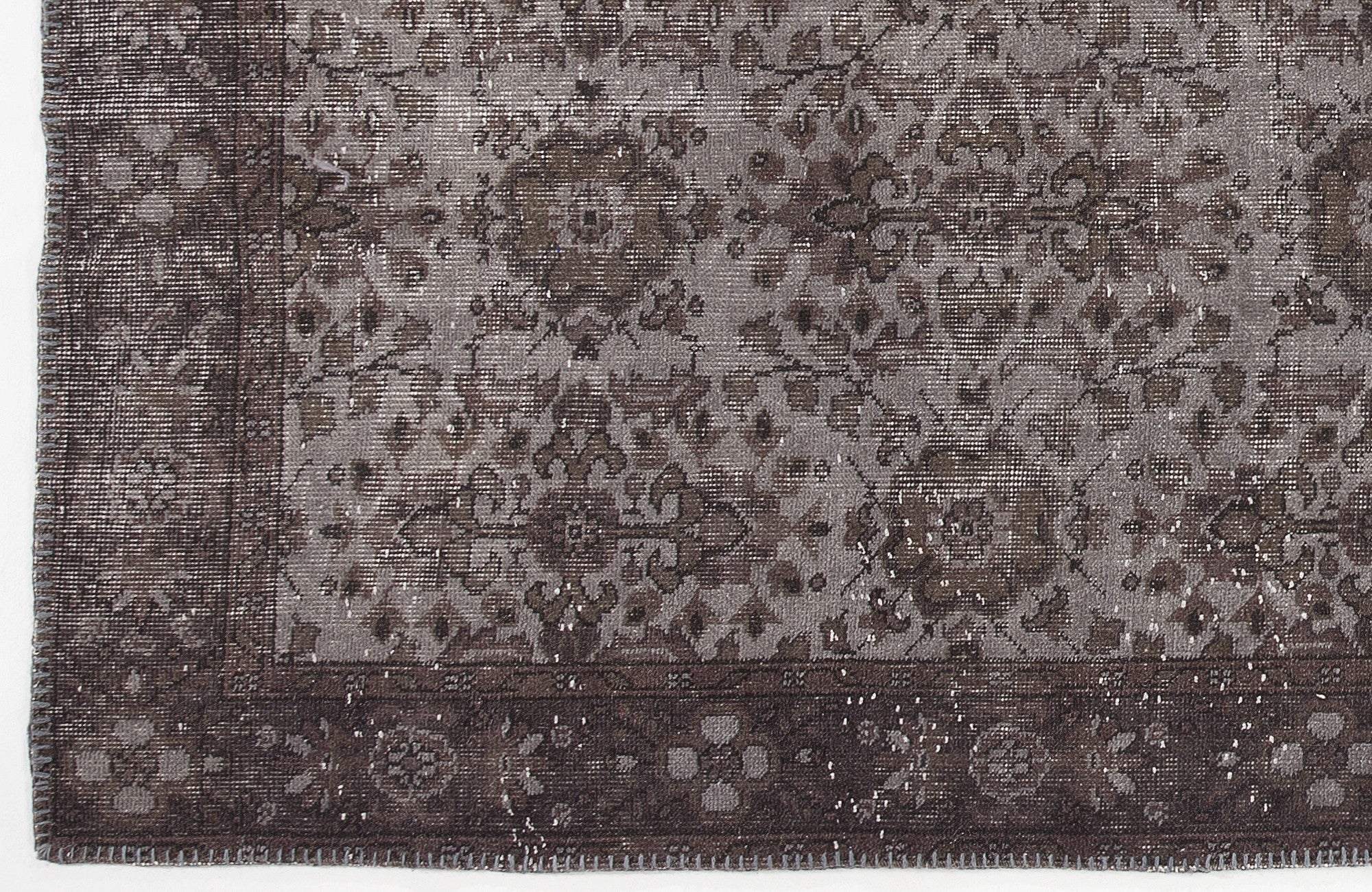 Atina Grey Vintage Wool Handmade Area Rug 5'6" x 9'10"