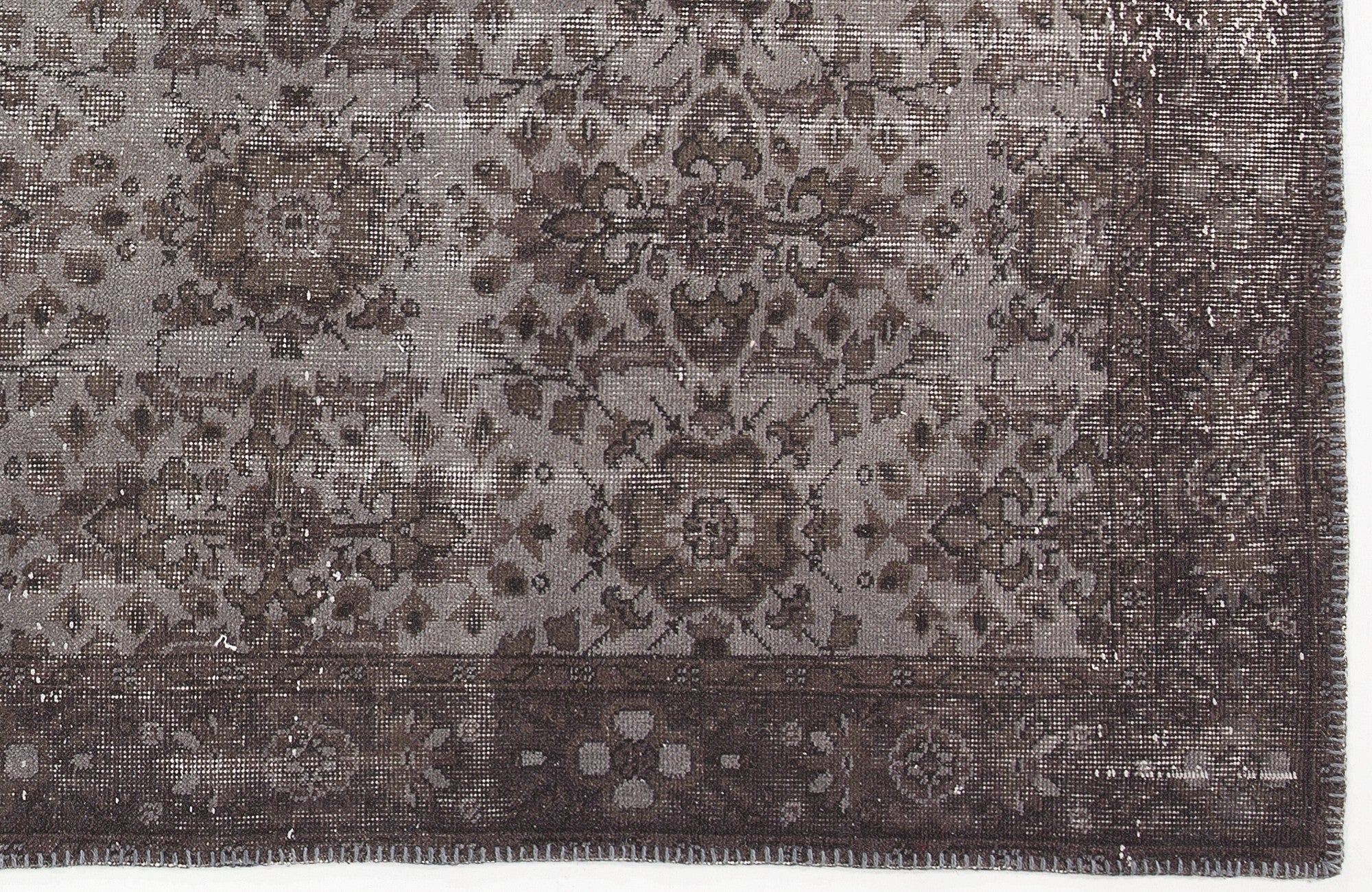 Atina Grey Vintage Wool Handmade Area Rug 5'6" x 9'10"