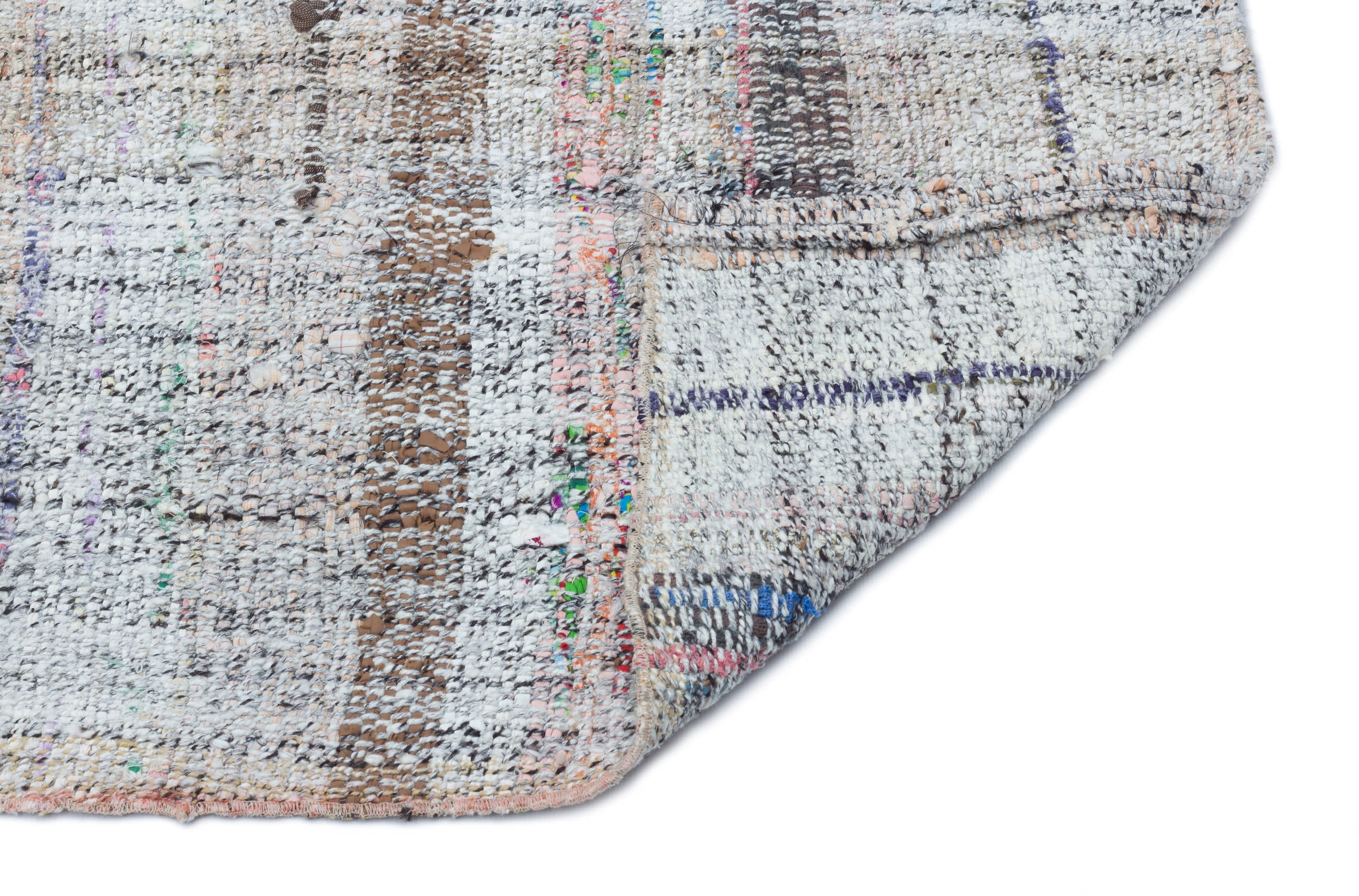 Girit Beige Striped Wool Handmade Area Rug 3'6" x 8'0"