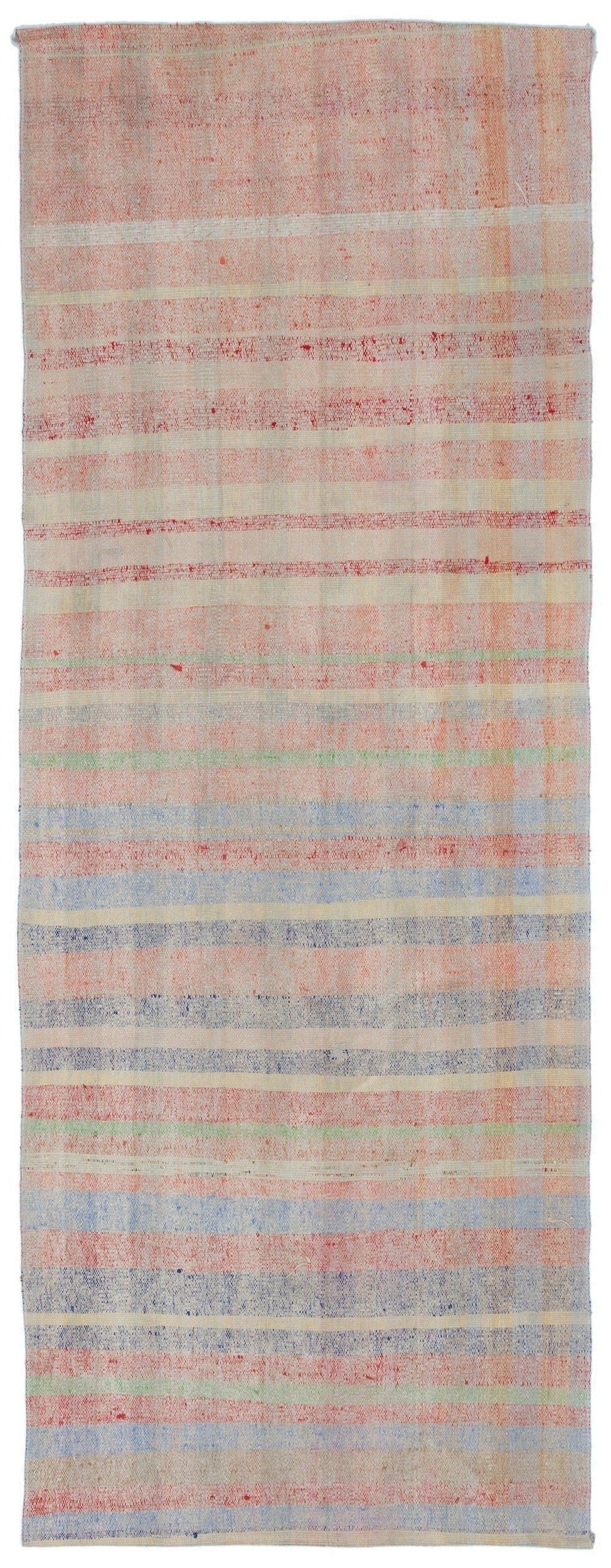 Girit Beige Striped Wool Handmade Area Rug 3'6" x 9'4"
