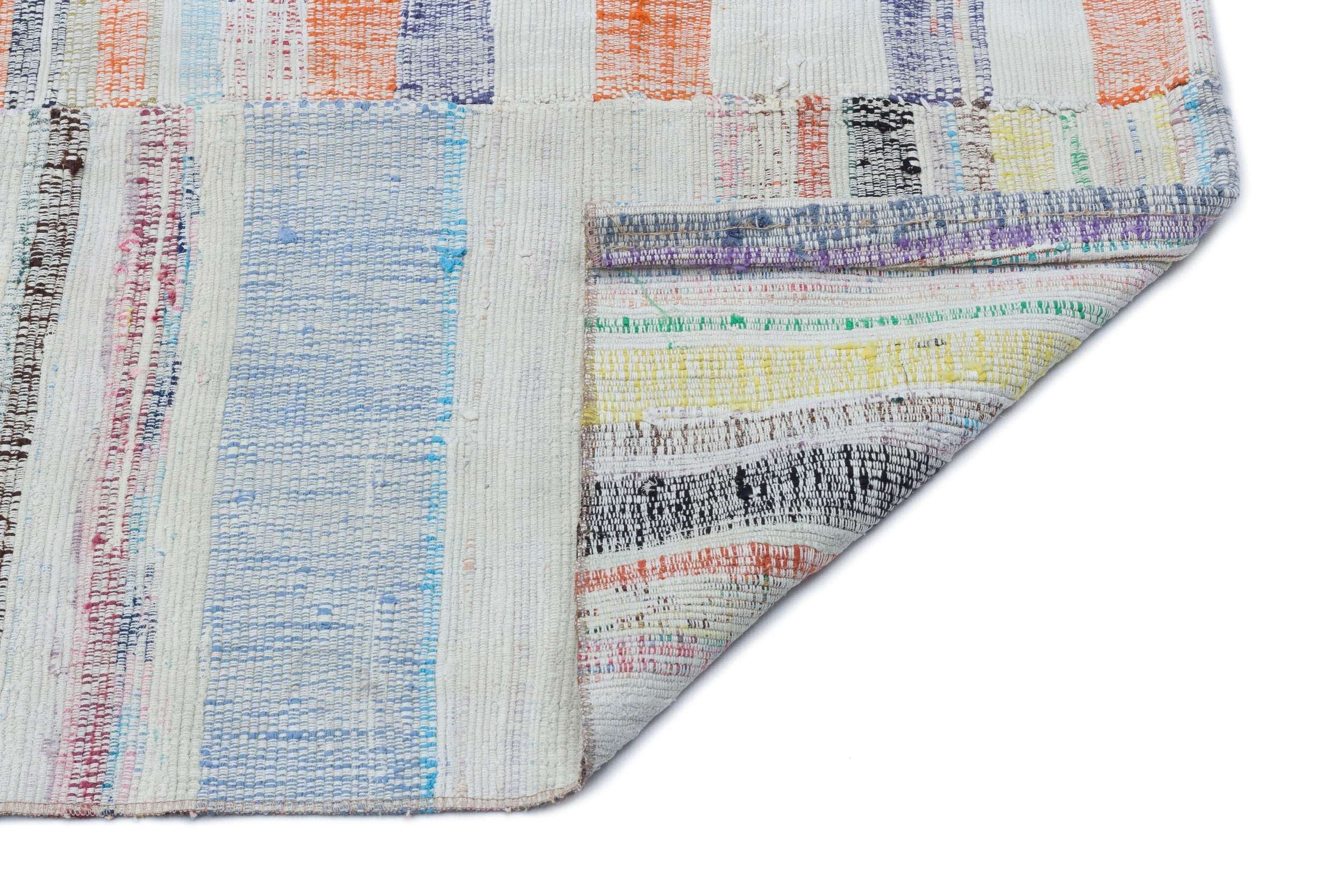 Girit Beige Striped Wool Handmade Area Rug 4'0" x 9'9"