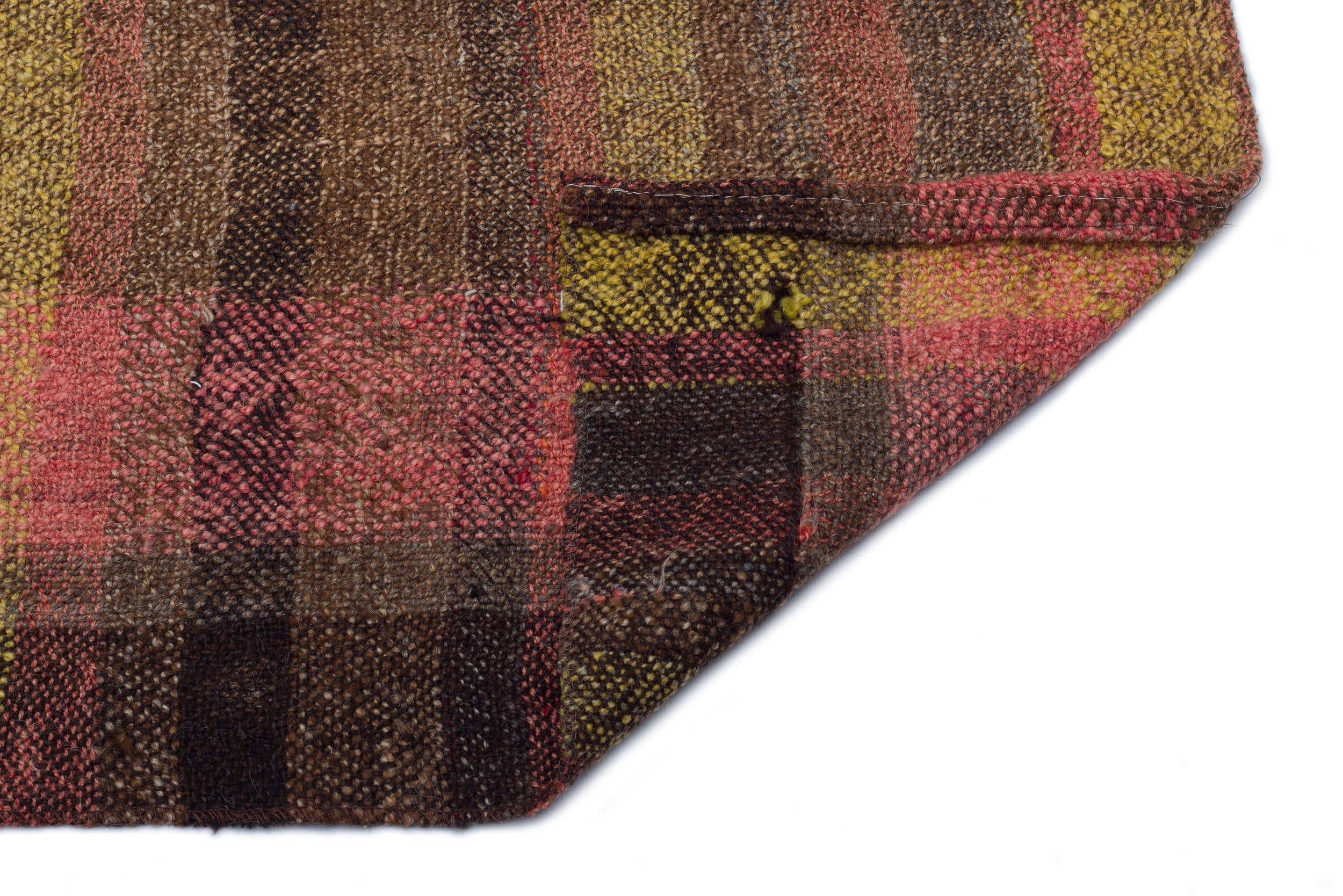 Girit Brown Striped Wool Handmade Area Rug 3'8" x 7'0"