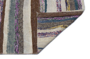 Girit Grey Striped Wool Handmade Area Rug 3'7" x 9'10"