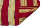 Girit Beige Striped Wool Handmade Area Rug 5'3" x 9'5"