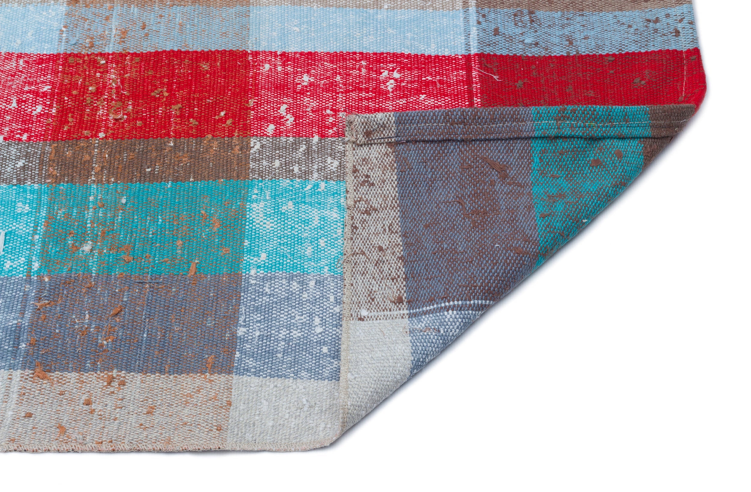Girit Blue Striped Wool Handmade Area Rug 2'8" x 10'0"