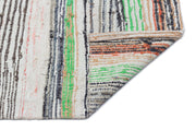 Girit Beige Striped Wool Handmade Area Rug 2'6" x 9'10"