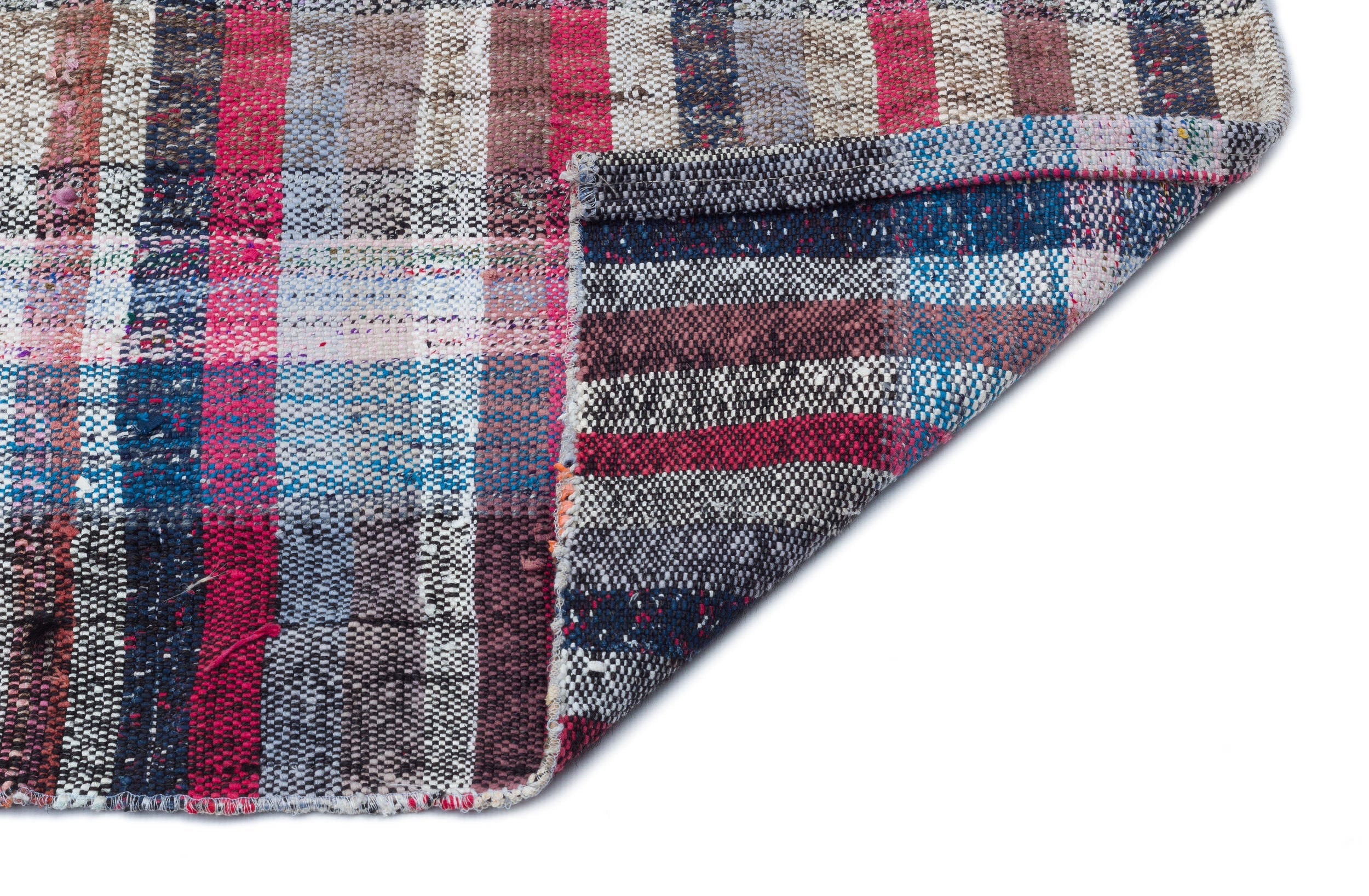 Girit 32442 Grey Striped Wool Handmade Area Rug 2'9" x 8'2"