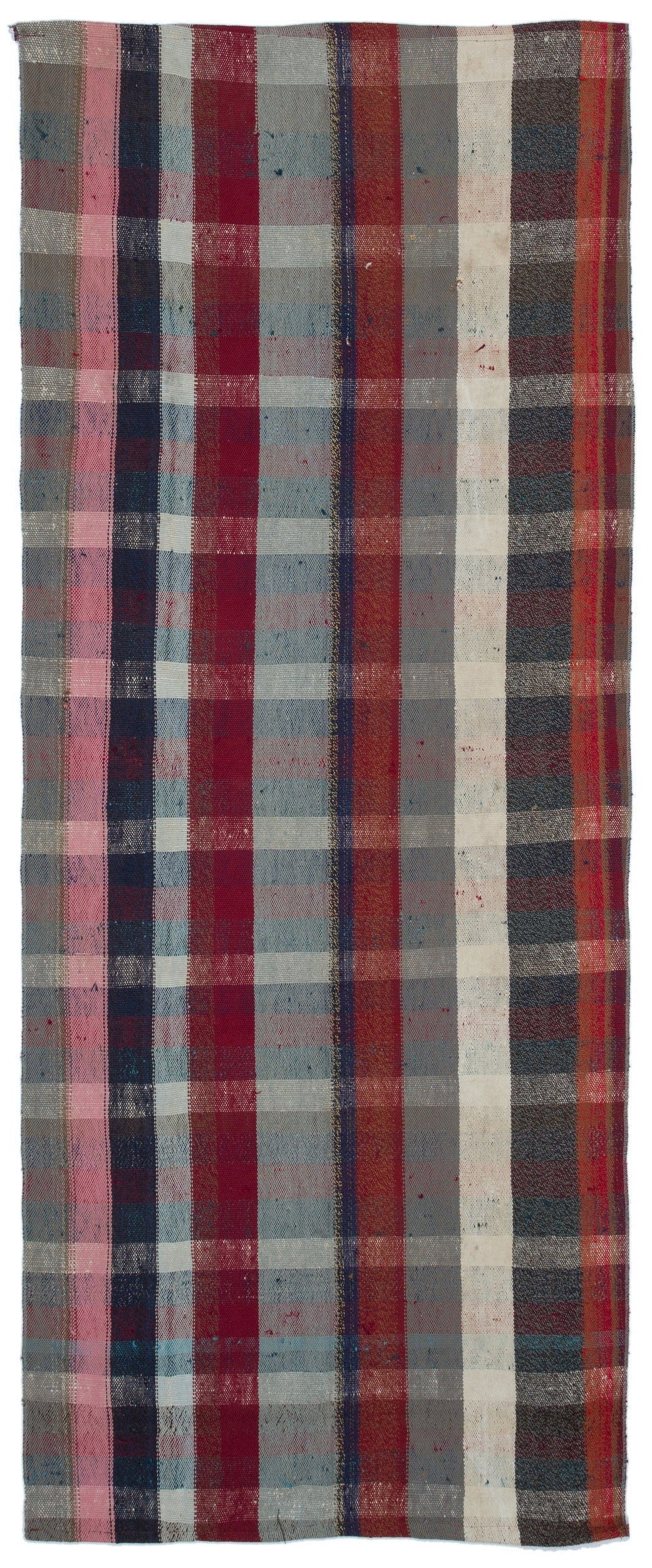 Girit Grey Striped Wool Handmade Area Rug 3'5" x 8'7"