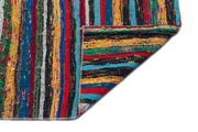 Girit Beige Striped Wool Handmade Area Rug 6'0" x 9'9"