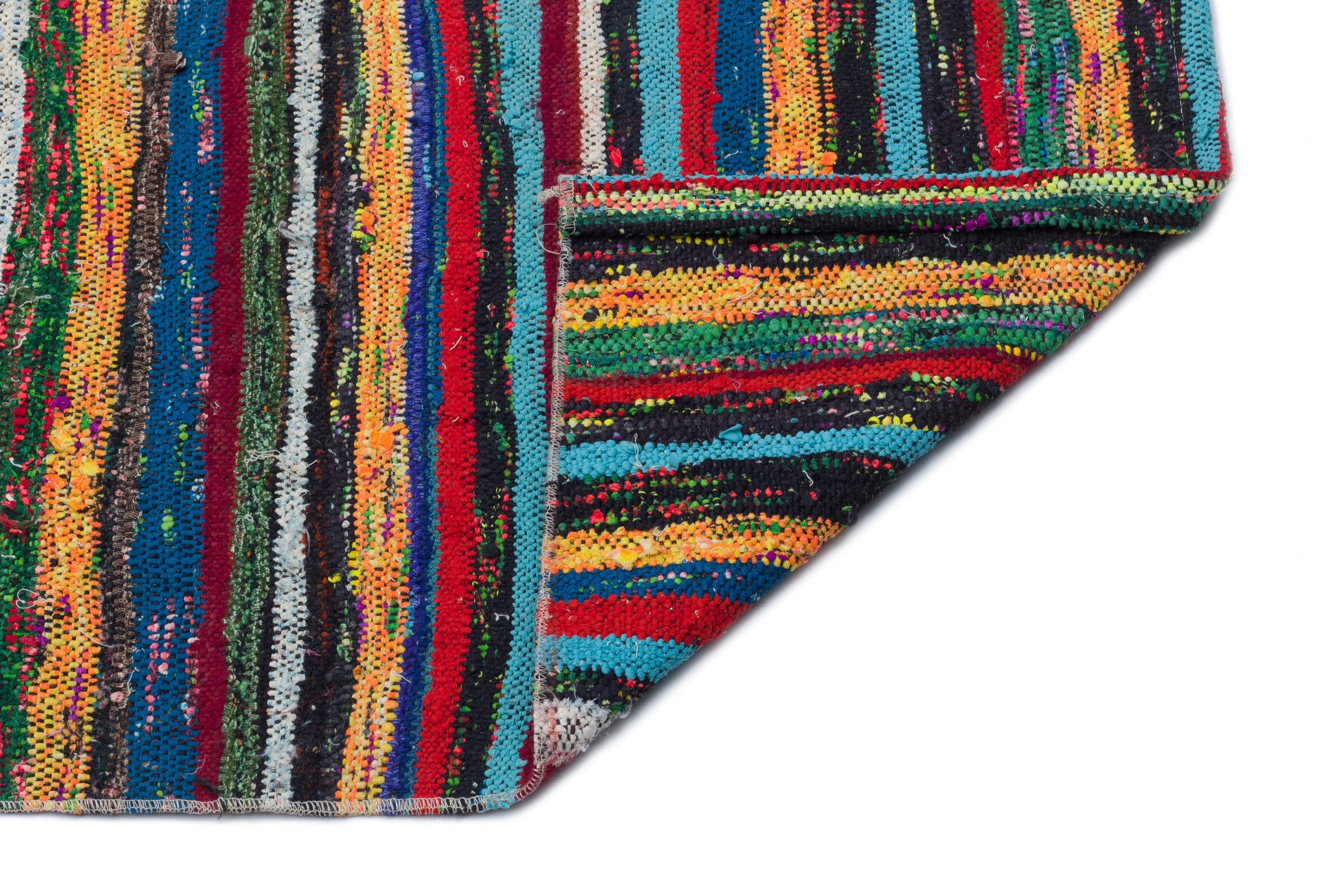Girit Beige Striped Wool Handmade Area Rug 6'0" x 9'9"
