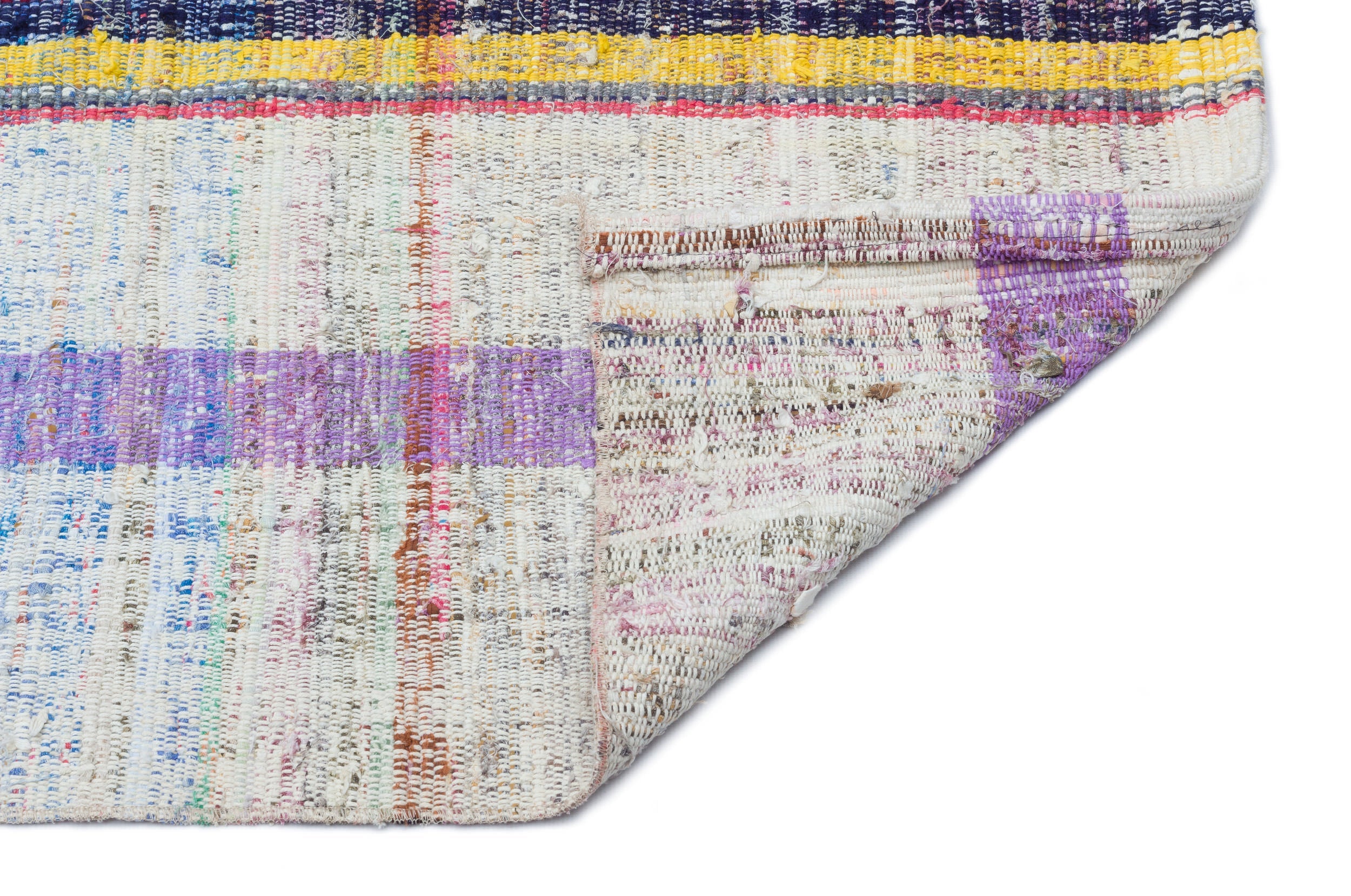 Girit Beige Striped Wool Handmade Area Rug 2'7" x 9'6"