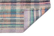 Girit Beige Striped Wool Handmade Area Rug 2'7" x 8'8"