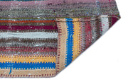 Girit Grey Striped Wool Handmade Area Rug 3'3" x 4'6"