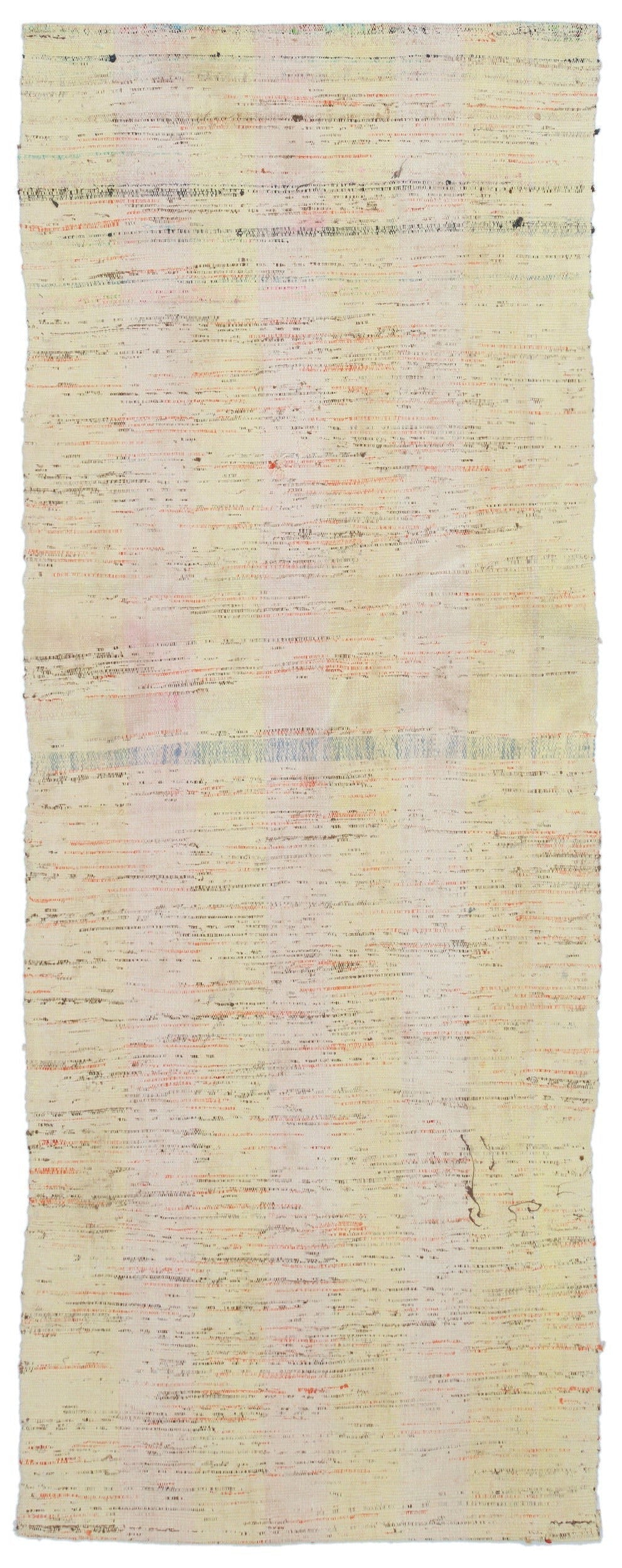 Girit 32484 Beige Striped Wool Handmade Area Rug 2'9" x 7'7"
