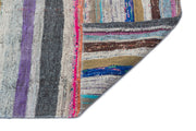 Girit Beige Striped Wool Handmade Area Rug 5'7" x 7'9"