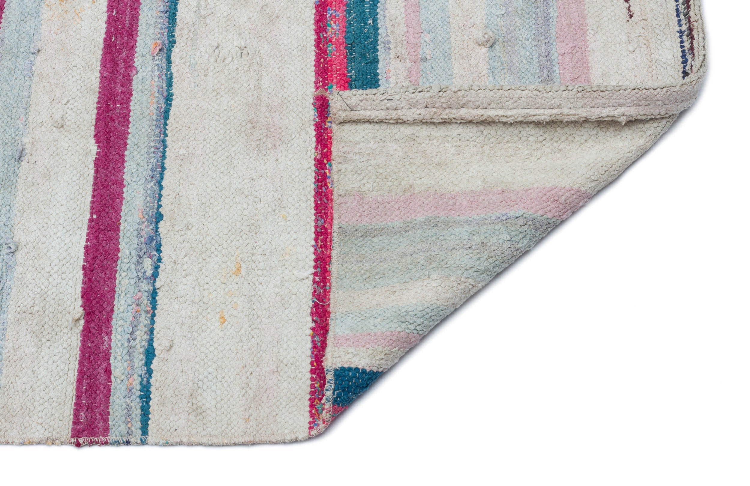 Girit Beige Striped Wool Handmade Area Rug 2'0" x 10'6"