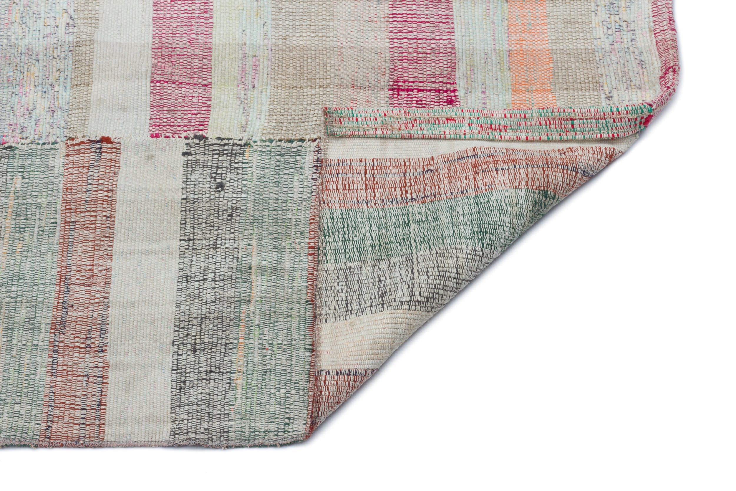 Girit Beige Striped Wool Handmade Area Rug 3'1" x 8'0"