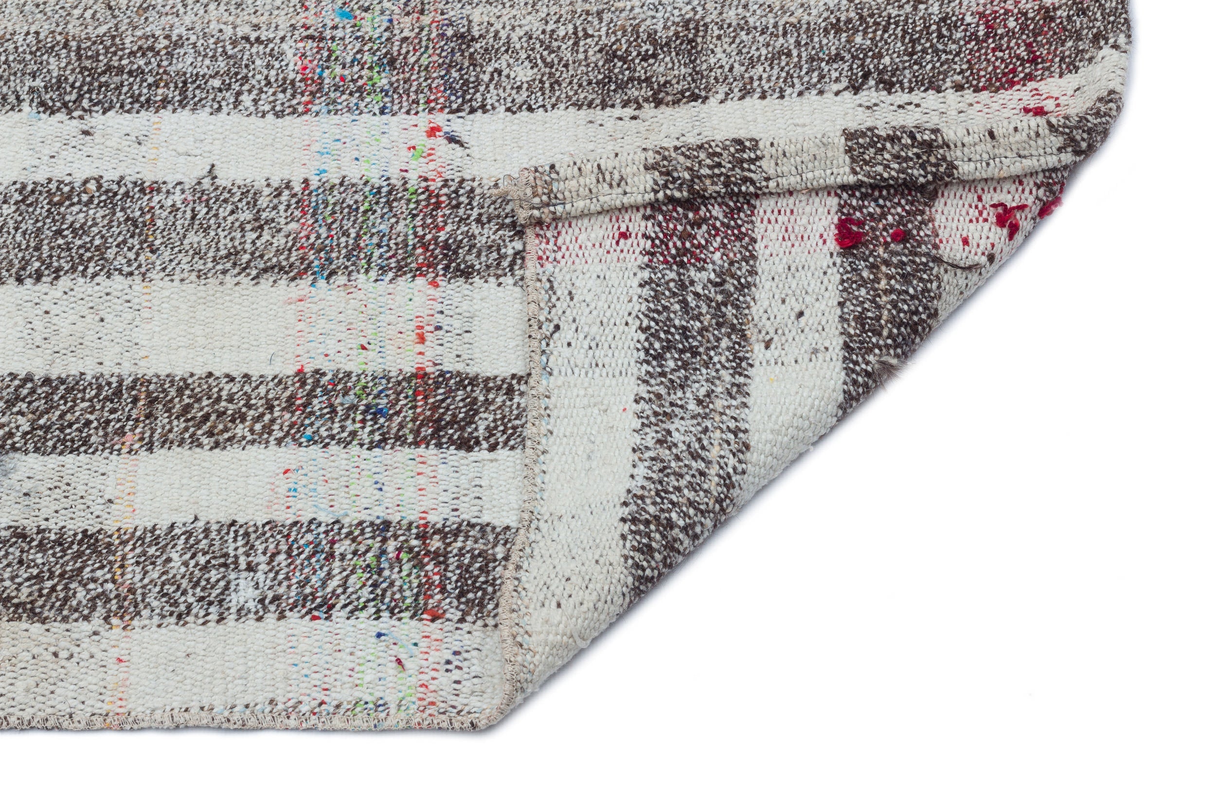 Girit 32494 Beige Striped Wool Handmade Area Rug 2'9" x 7'7"