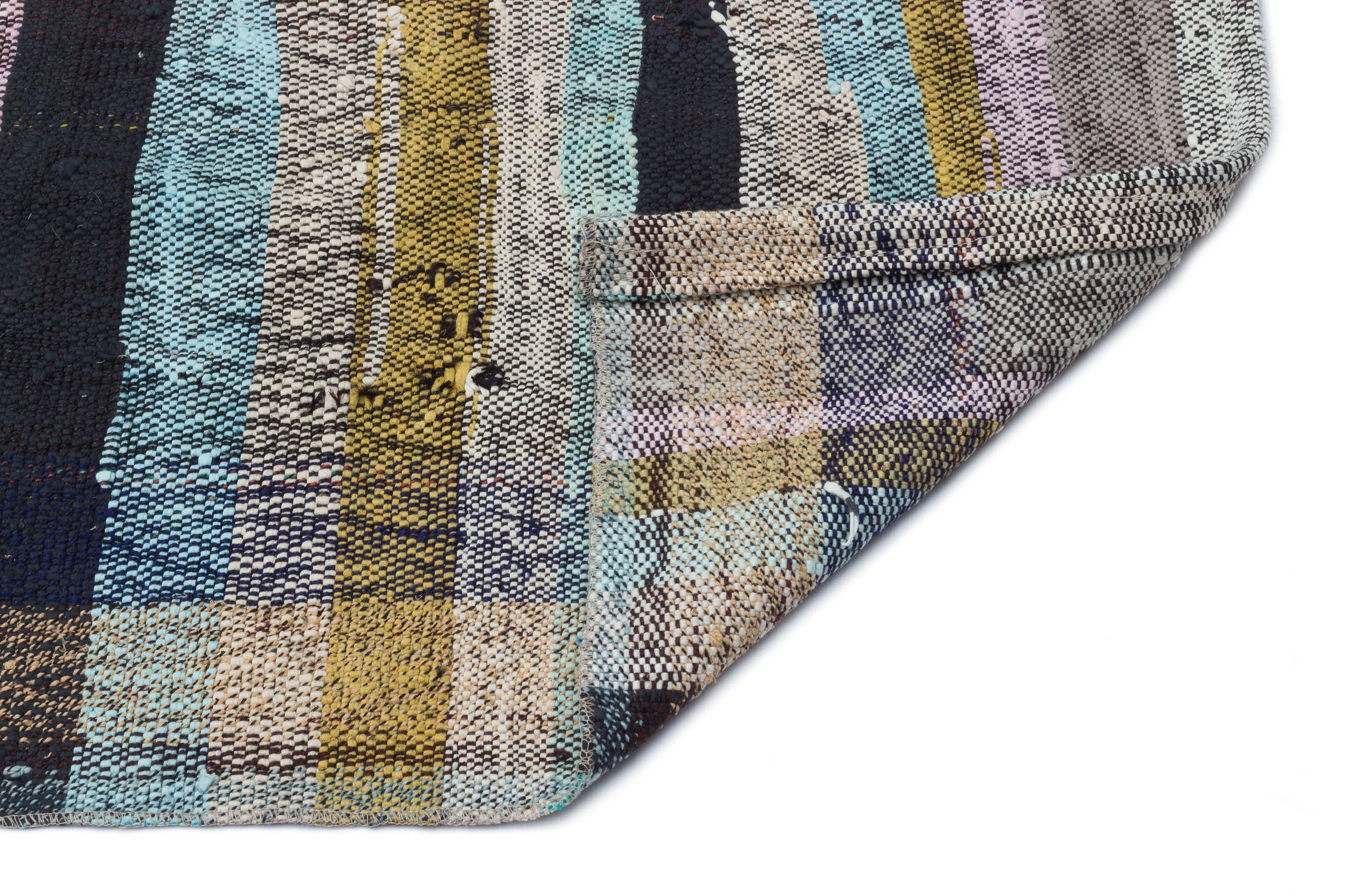 Girit Grey Striped Wool Handmade Area Rug 3'3" x 10'3"