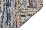 Girit Grey Striped Wool Handmade Area Rug 2'8" x 8'4"