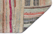Girit Beige Striped Wool Handmade Area Rug 5'0" x 9'9"