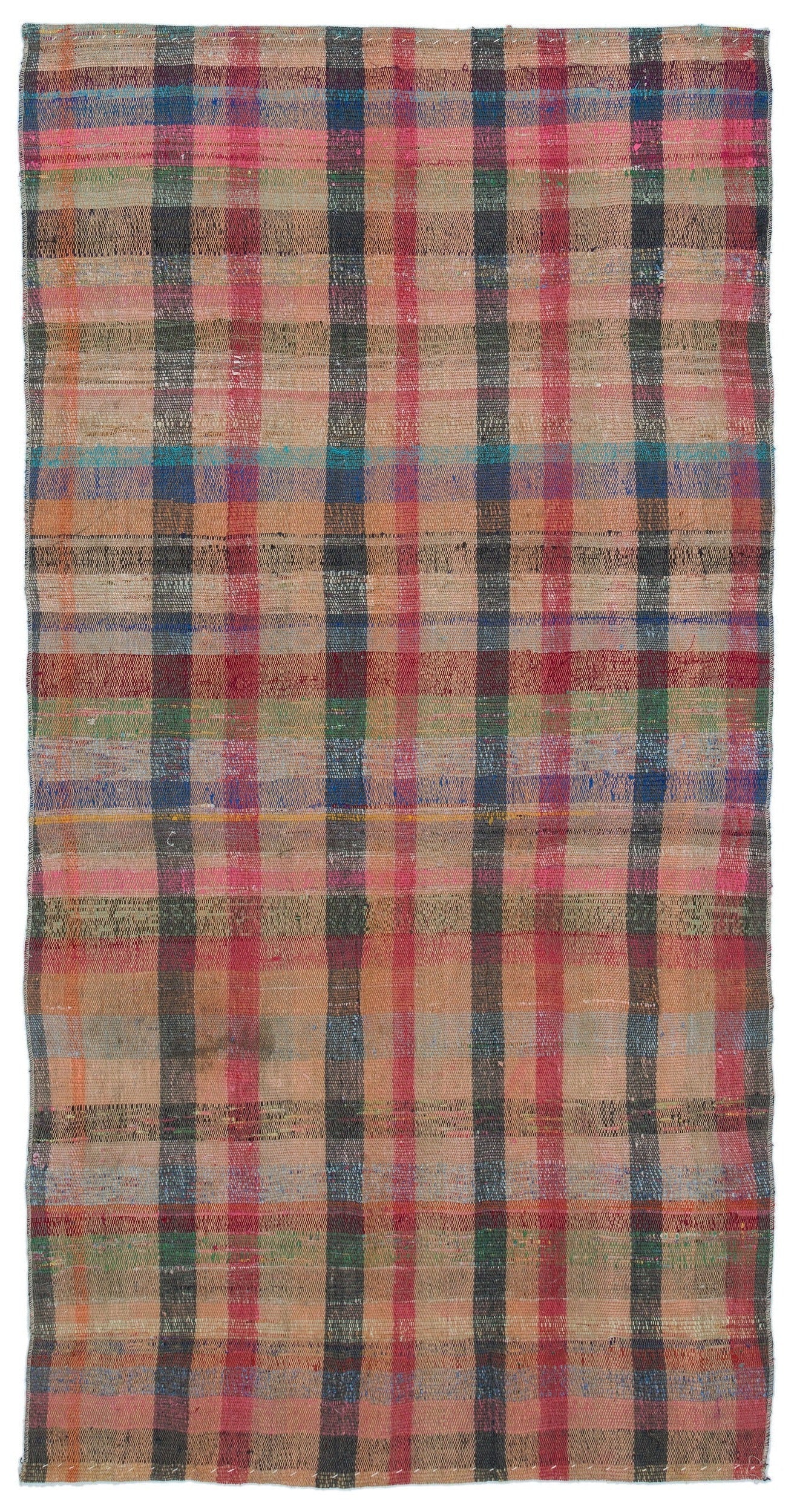 Girit Brown Striped Wool Handmade Area Rug 3'7" x 7'1"