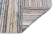 Girit Beige Striped Wool Handmade Area Rug 4'11" x 9'11"