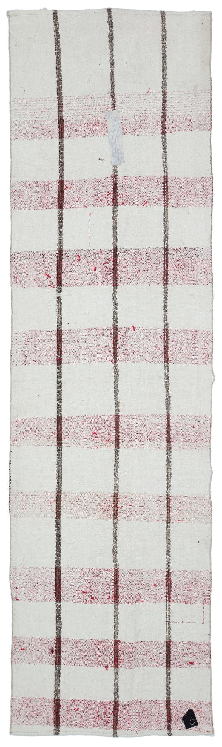 Girit Beige Striped Wool Handmade Area Rug 3'2" x 11'4"