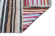 Girit Beige Striped Wool Handmade Area Rug 6'4" x 9'10"
