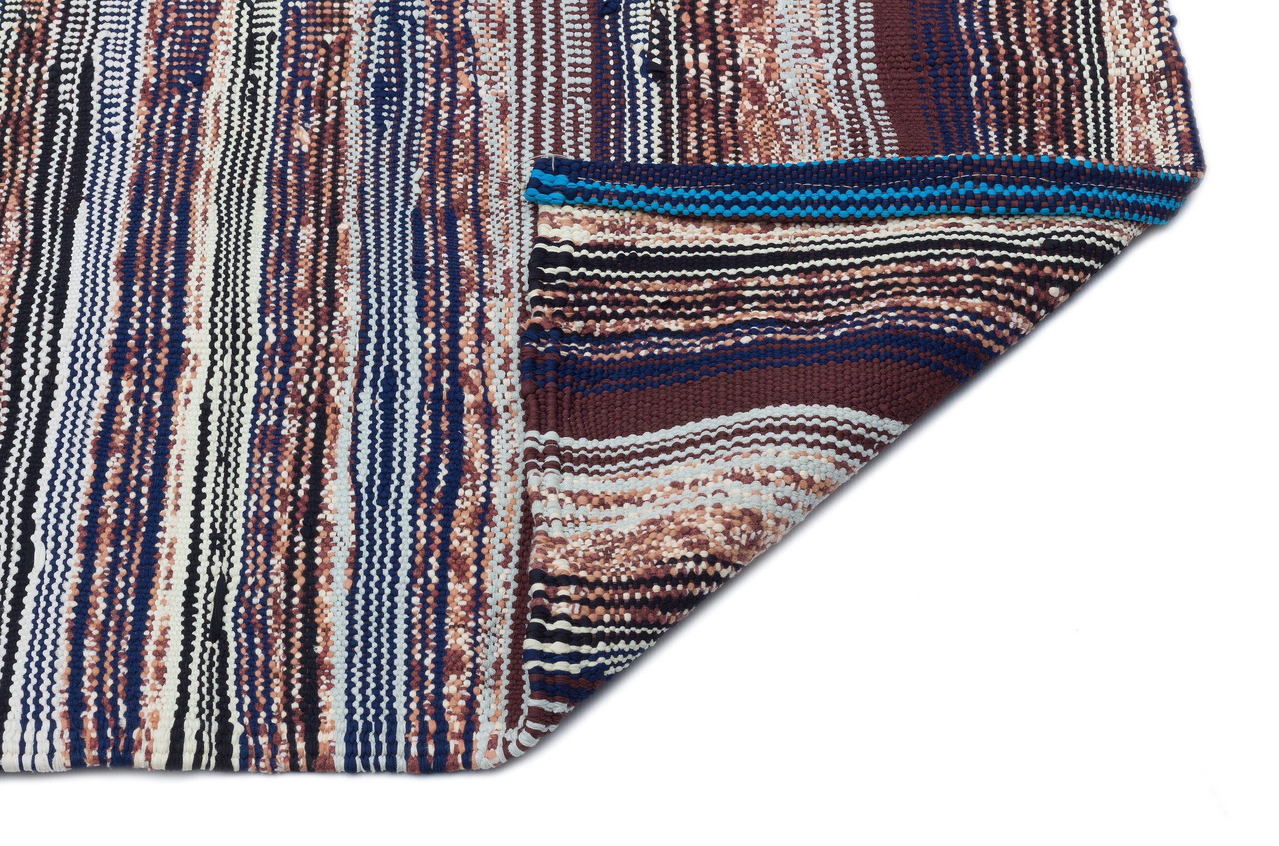 Girit Beige Striped Wool Handmade Area Rug 4'2" x 5'11"