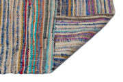 Girit Beige Striped Wool Handmade Area Rug 5'3" x 11'3"