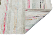 Girit 32558 Beige Striped Wool Handmade Area Rug 5'1" x 4'3"