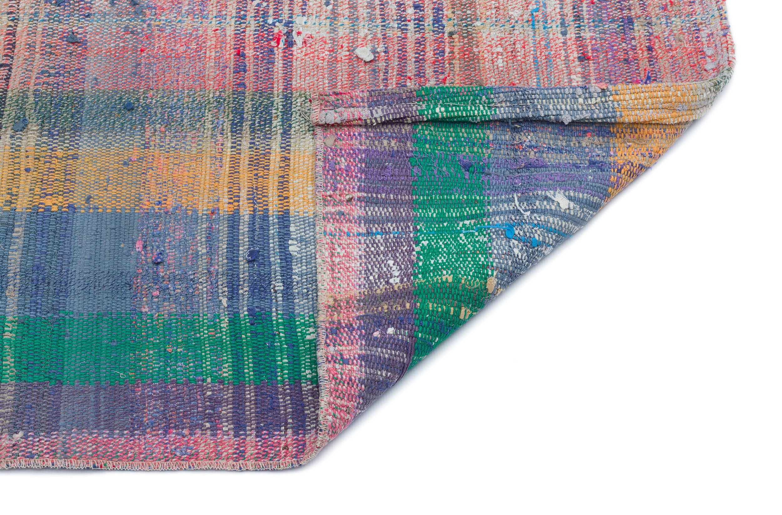 Girit Beige Striped Wool Handmade Area Rug 2'11" x 9'11"