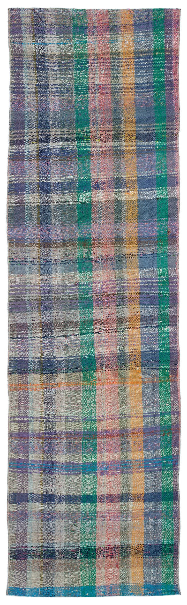 Girit Beige Striped Wool Handmade Area Rug 2'11" x 9'11"