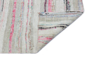 Girit Beige Striped Wool Handmade Area Rug 5'5" x 4'11"
