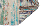 Girit 32574 Beige Striped Wool Handmade Area Rug 4'6" x 8'4"