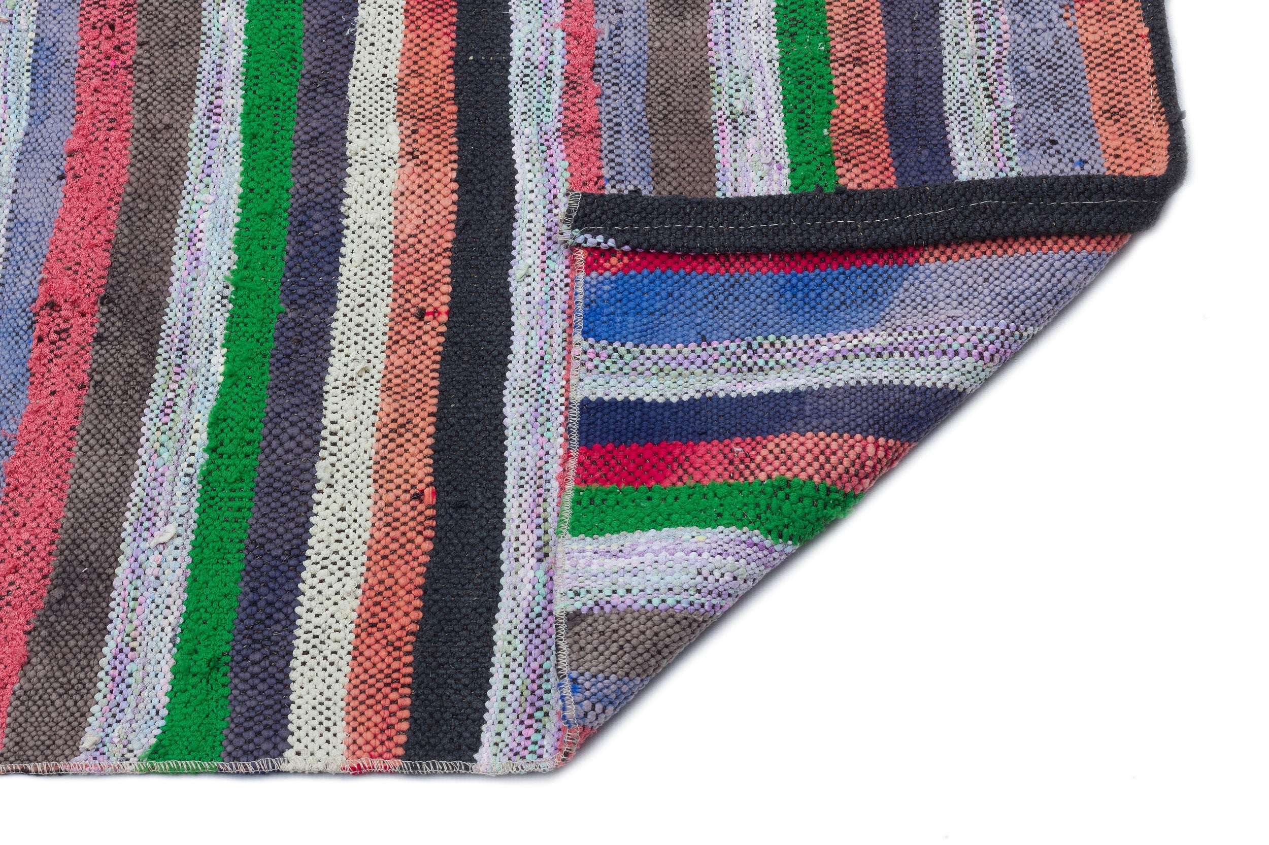 Girit Multy Striped Wool Handmade Area Rug 3'10" x 8'10"