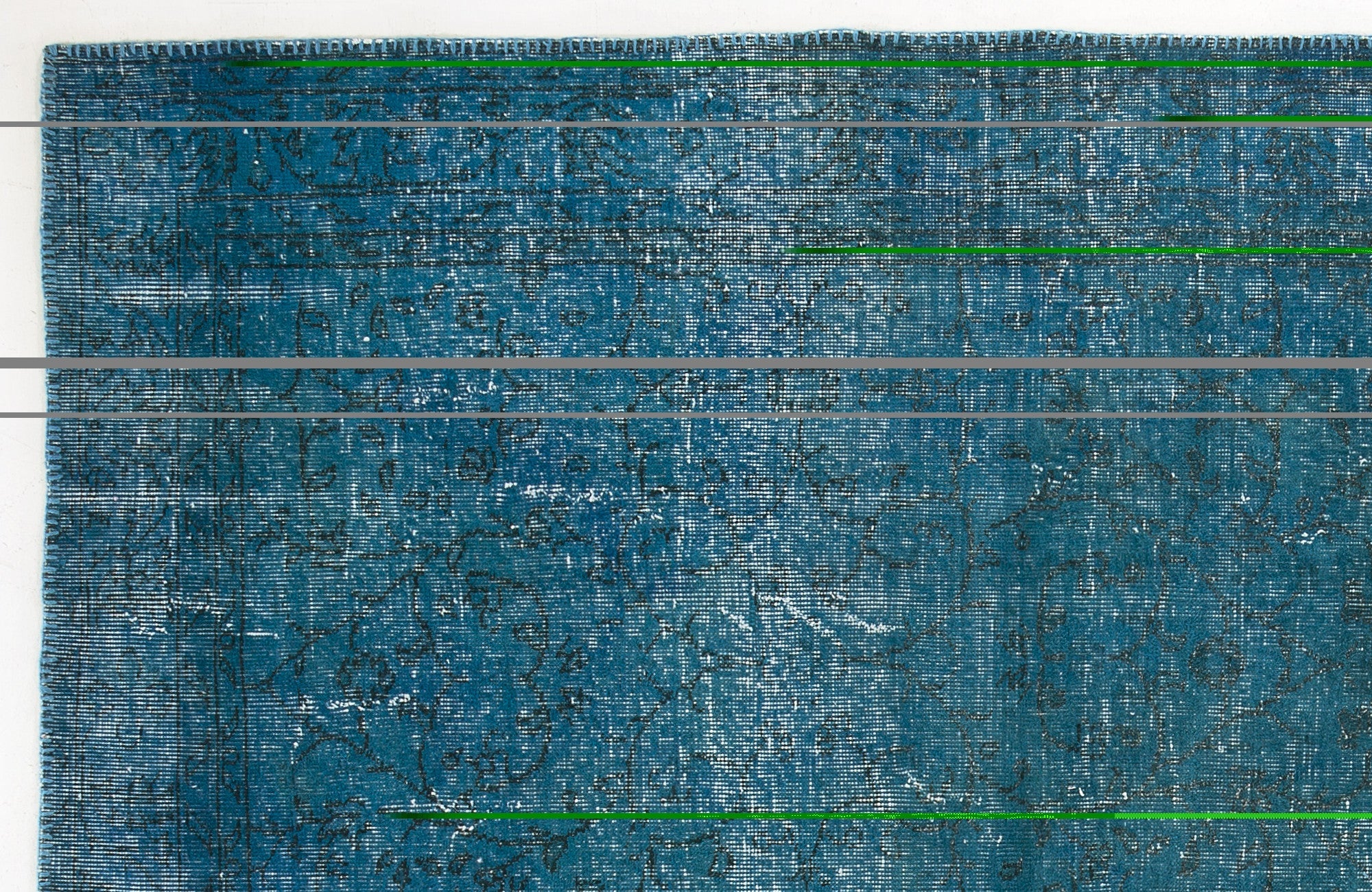 Atina Turquoise Vintage Wool Handmade Area Rug 6'5" x 9'7"