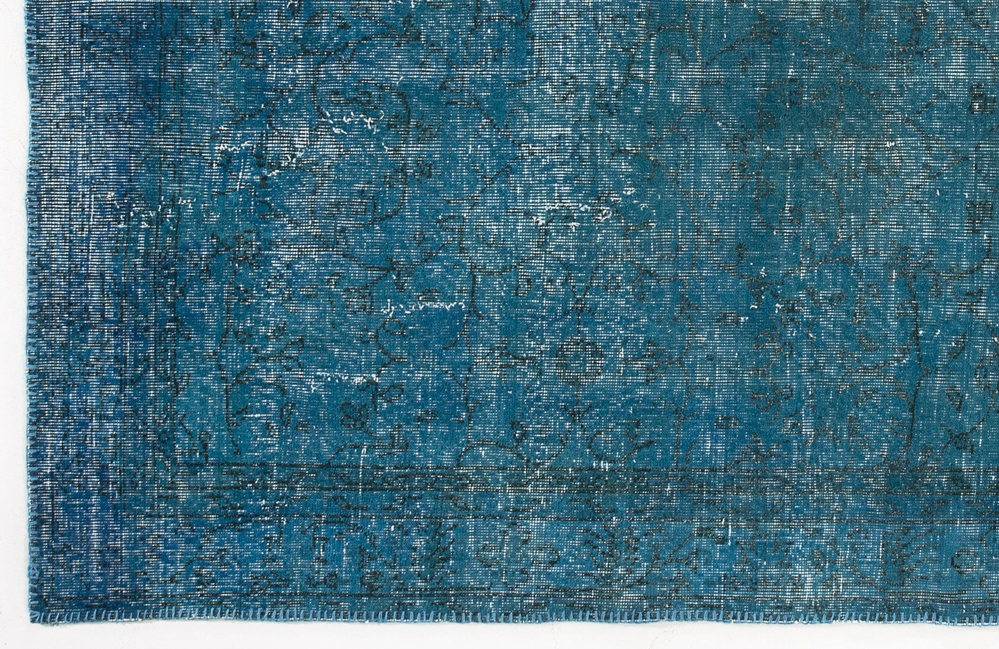 Atina Turquoise Vintage Wool Handmade Area Rug 6'5" x 9'7"