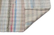 Girit Beige Striped Wool Handmade Area Rug 6'0" x 9'4"