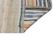 Girit Beige Striped Wool Handmade Area Rug 5'10" x 9'9"