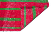 Girit Red Striped Wool Handmade Area Rug 3'8" x 7'9"