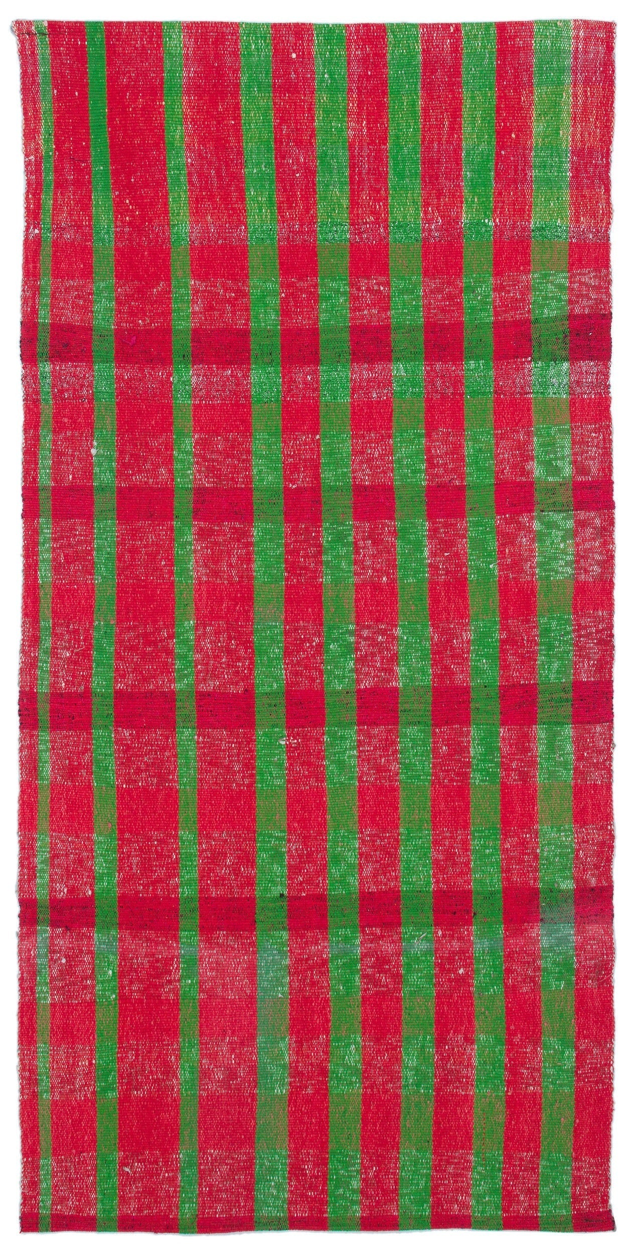 Girit Red Striped Wool Handmade Area Rug 3'8" x 7'9"