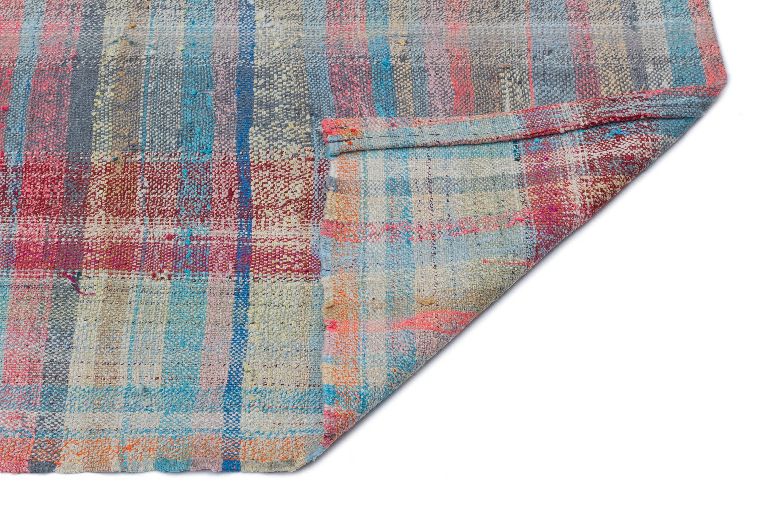 Girit 32621 Grey Striped Wool Handmade Area Rug 2'9" x 8'2"