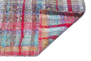 Girit Red Striped Wool Handmade Area Rug 3'5" x 6'7"