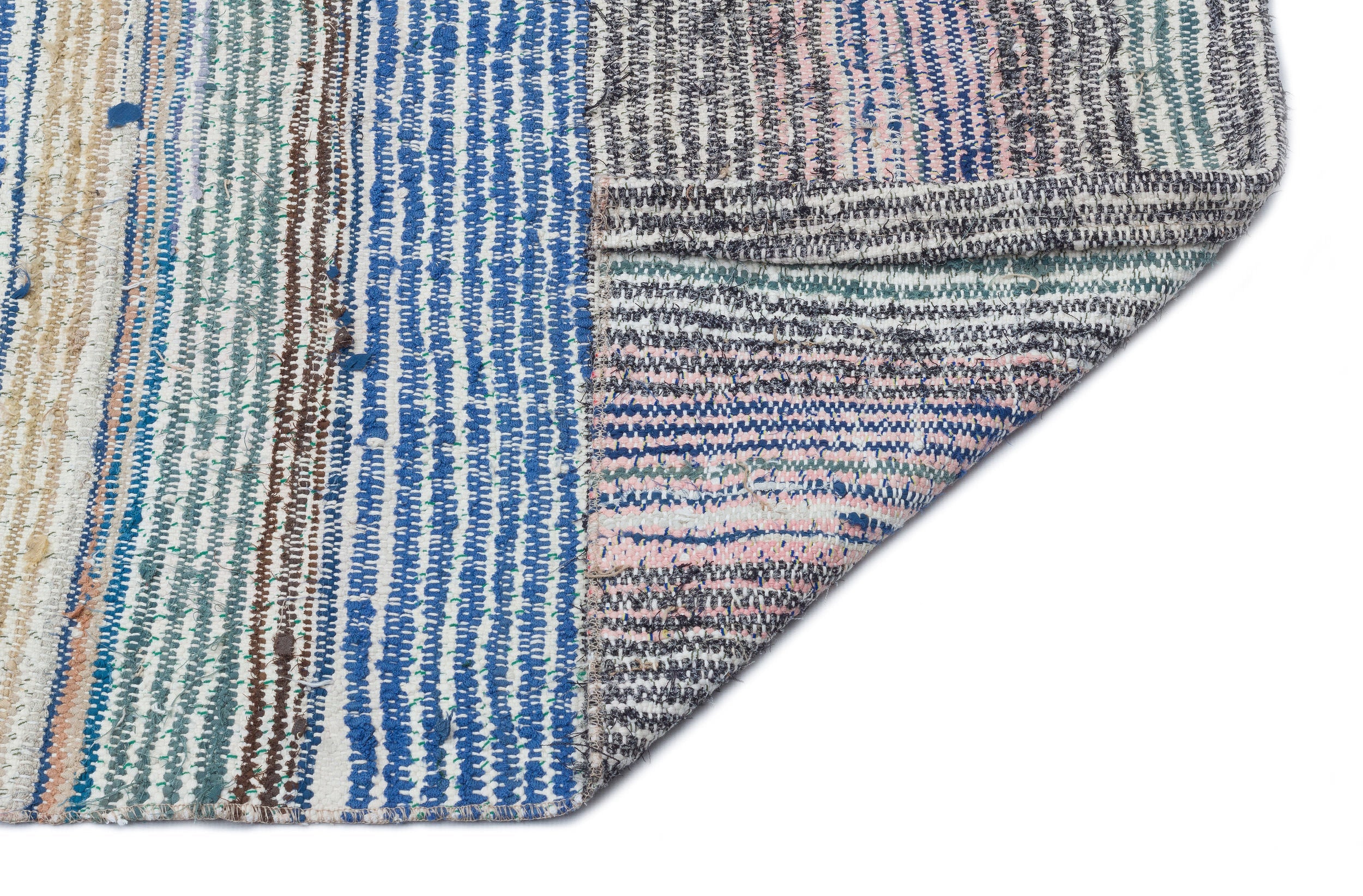 Girit Beige Striped Wool Handmade Area Rug 4'3" x 10'0"